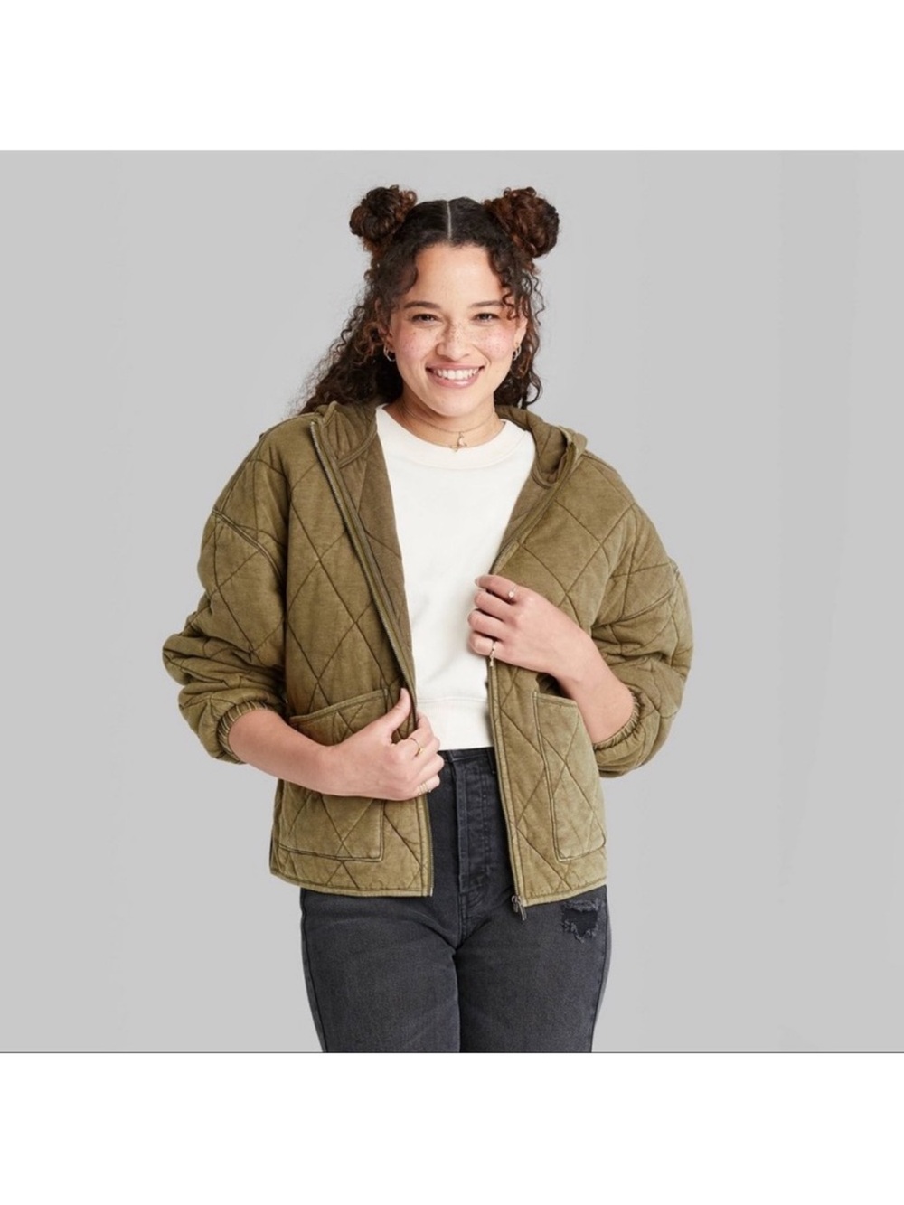 Wild Fable Quilted Hooded Jacket